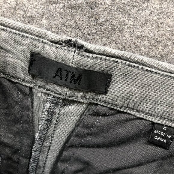 ATM Anthony Thomas Melillo Enzyme Wash Cropped Boyfriend Pant Womens 2 Gray Wide - Picture 9 of 12